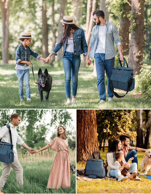 Load image into Gallery viewer, Dog Travel Bag Dog Travel Kit for a Weekend Away Set Includes Pet Travel Bag Organizer for Accessories, 2 Collapsible Dog Bowls, 2 Travel Dog Food Container (Black)