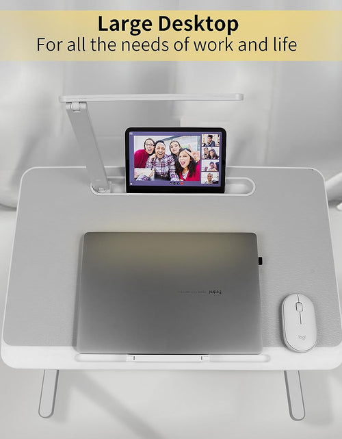 Load image into Gallery viewer, Lap Desk for Laptop, Portable Bed Table Desk, Laptop Desk with LED Light and Drawer, Adjustable Laptop Stand for Bed, Sofa, Study, Reading