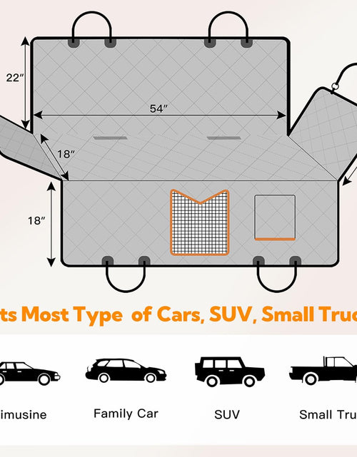 Load image into Gallery viewer, Dog Car Seat Cover for Back Seat, 100% Waterproof Dog Car Hammock with Mesh Window, Anti-Scratch Nonslip Durable Soft Pet Dog Seat Cover for Cars Trucks and SUV