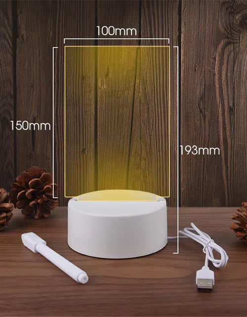 Load image into Gallery viewer, Transparent Luminous LED Night Lights USB Luminous Acrylic Night Light Erasable Write Message Board Calendar Desktop Ornaments