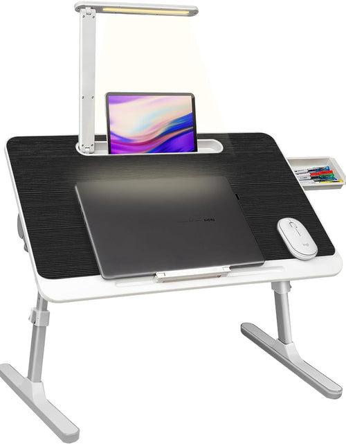 Load image into Gallery viewer, Lap Desk for Laptop, Portable Bed Table Desk, Laptop Desk with LED Light and Drawer, Adjustable Laptop Stand for Bed, Sofa, Study, Reading