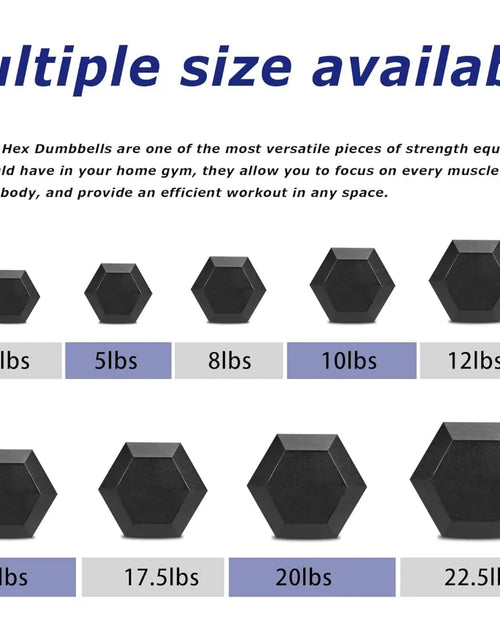 Load image into Gallery viewer, Hex Dumbbell Rubber Encased Dumbbell Strength Training Hex Dumbbell, Hand Weight for Workout & Exercise