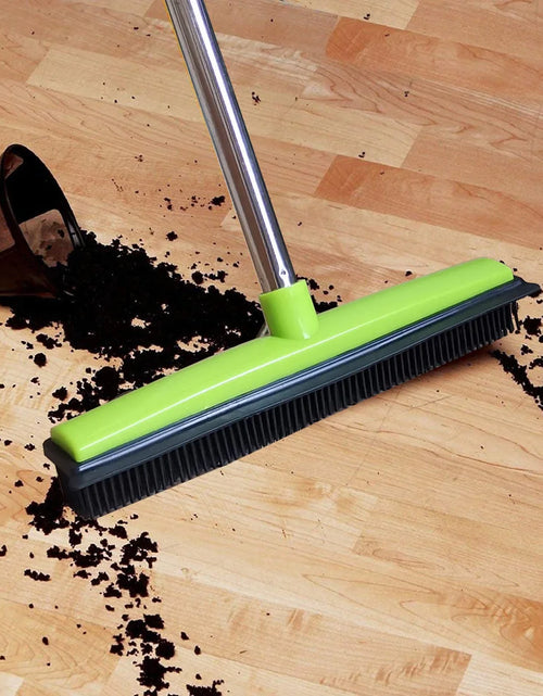 Load image into Gallery viewer, Pet Hair Rubber Broom Floor Brush for Carpet Dog Hair Remover with Built in Squeegee Silicone Broom Hair Remover Cleaning