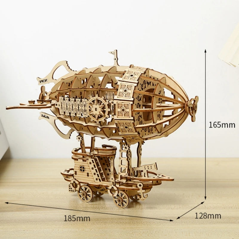 Creative Airship Model Jigsaw Puzzles Models Kit Child Model Car DIY 3D Puzzle Toys for Adults Handmade Toys Wooden Model