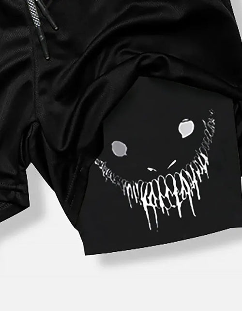 Load image into Gallery viewer, 2024 New Men'S Fitness Training Skinny Shorts Demon Print Summer 2 in 1 Quick Dry Gym Beach Jogging Shorts Outdoor Sportwear