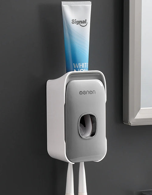 Load image into Gallery viewer, Automatic Toothpaste Dispenser Squeezer with Toothbrush Holder Wall Mounted Bathroom Accessories Sets
