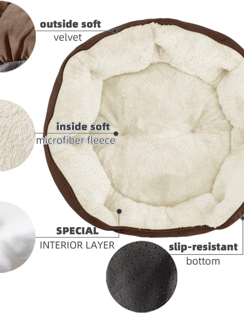 Load image into Gallery viewer, Dog Bed, Cat Beds for Indoor Cats, Pet Bed for Puppy and Kitty, Extra Soft & Machine Washable with Anti-Slip & Water-Resistant Oxford Bottom