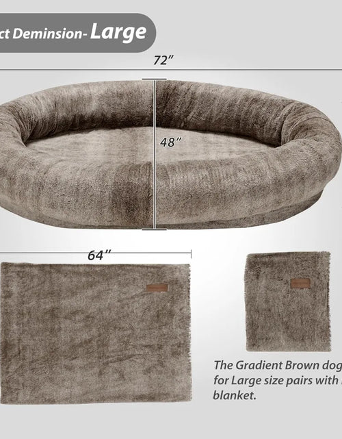 Load image into Gallery viewer, Large Human Dog Bed Bean Bag Bed for Giant Beanbag Dog Bed with , Families, Pets,72"X48"X10" (Brown)Freight Free