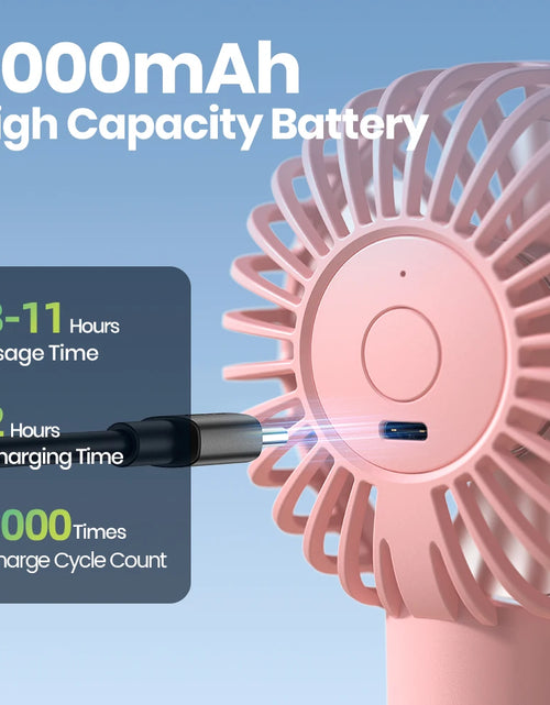 Load image into Gallery viewer, Portable Handheld Misting Fan 2000Mah Rechargeable Personal Mister Fan, Battery Operated Spray Water Mist Fan Foldable Mini