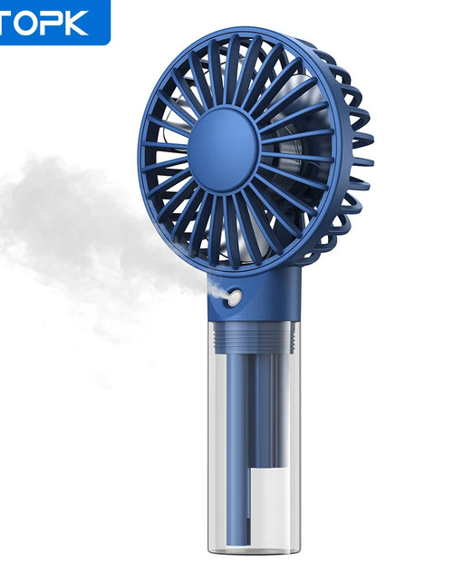 Load image into Gallery viewer, Portable Handheld Misting Fan 2000Mah Rechargeable Personal Mister Fan, Battery Operated Spray Water Mist Fan Foldable Mini
