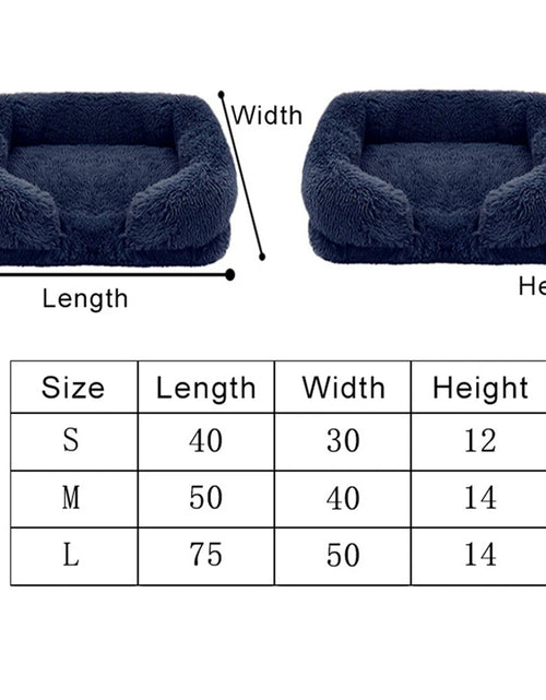 Load image into Gallery viewer, W Dog Bed Square Dog Beds Long Plush Dog Mat Beds for Small Medium Large Dogs Supplies Pet Dog Calming Bed Washable Kennel