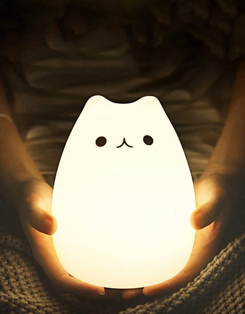 Load image into Gallery viewer, Cat Lamp, Remote Control Silicone Kitty Night Light for Kids Toddler Baby Girls Rechargeable Cute Kawaii Nightlight (Popurlarity Kitty)