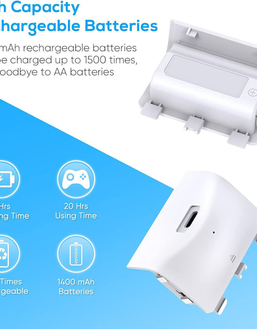 Load image into Gallery viewer, Charger Stand with Cooling Fan for Xbox Series S Console and Controller,Vertical Dual Charging Dock Accessories with 2 X 1400Mah Rechargeable Battery and Cover, Earphone Bracket for XSS