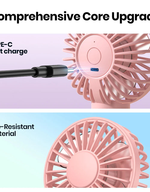 Load image into Gallery viewer, Portable Handheld Misting Fan 2000Mah Rechargeable Personal Mister Fan, Battery Operated Spray Water Mist Fan Foldable Mini