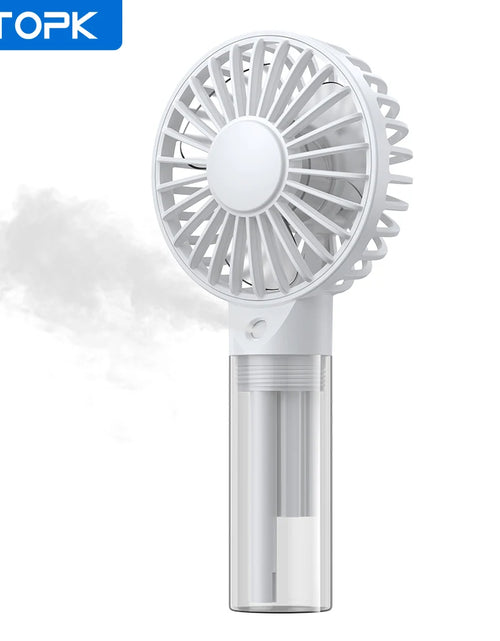 Load image into Gallery viewer, Portable Handheld Misting Fan 2000Mah Rechargeable Personal Mister Fan, Battery Operated Spray Water Mist Fan Foldable Mini