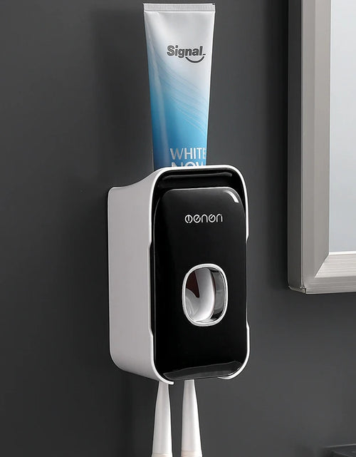 Load image into Gallery viewer, Automatic Toothpaste Dispenser Squeezer with Toothbrush Holder Wall Mounted Bathroom Accessories Sets