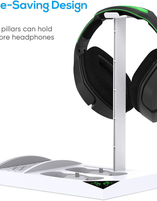 Load image into Gallery viewer, Charger Stand with Cooling Fan for Xbox Series S Console and Controller,Vertical Dual Charging Dock Accessories with 2 X 1400Mah Rechargeable Battery and Cover, Earphone Bracket for XSS