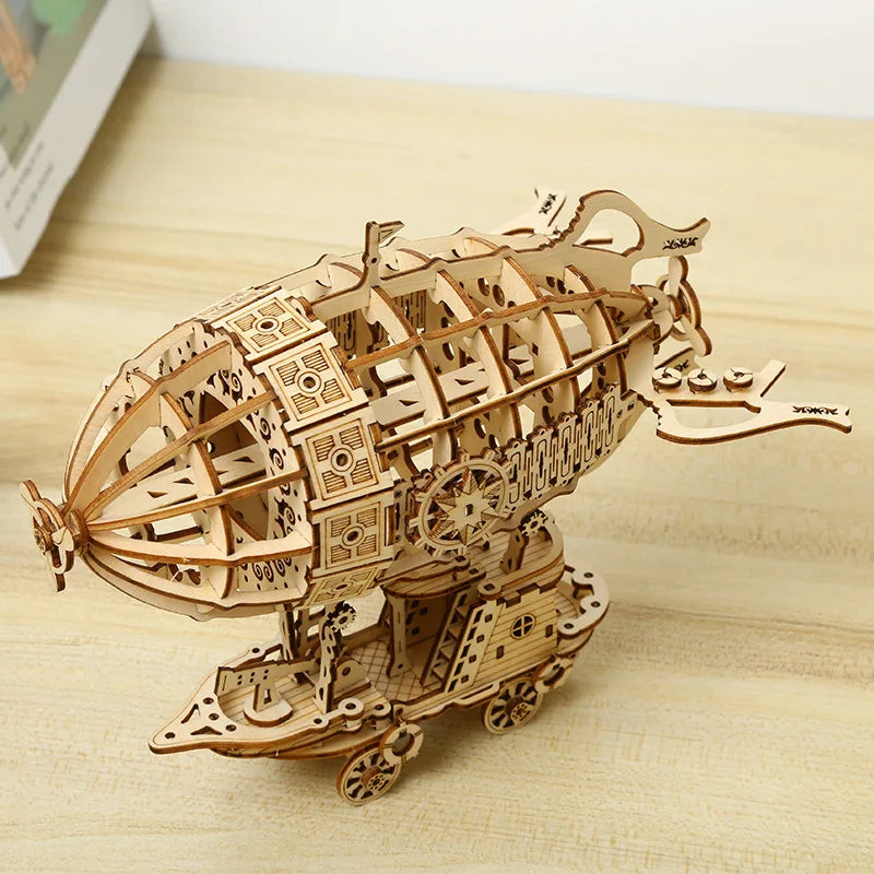 Creative Airship Model Jigsaw Puzzles Models Kit Child Model Car DIY 3D Puzzle Toys for Adults Handmade Toys Wooden Model