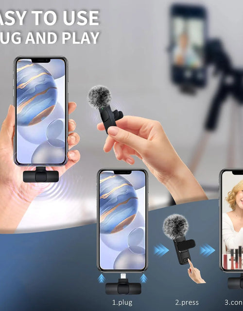 Load image into Gallery viewer, NEW Wireless Lavalier Microphone Audio Video Recording Mini Mic for Iphone Android Laptop Live Gaming Mobile Phone Microphone