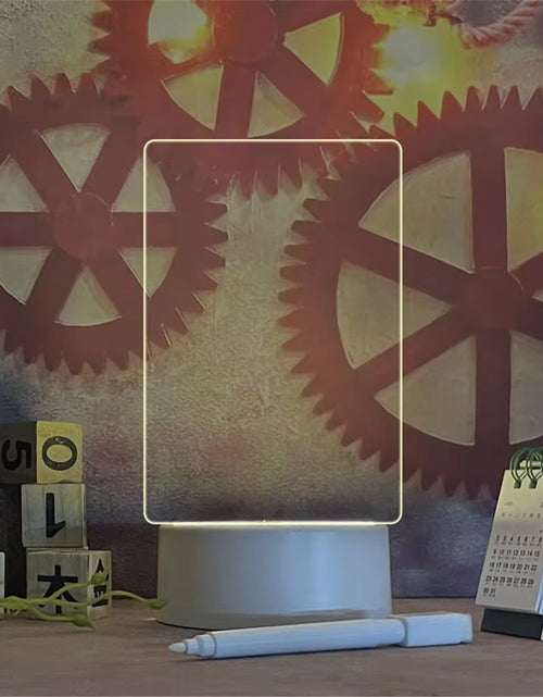 Load image into Gallery viewer, Transparent Luminous LED Night Lights USB Luminous Acrylic Night Light Erasable Write Message Board Calendar Desktop Ornaments