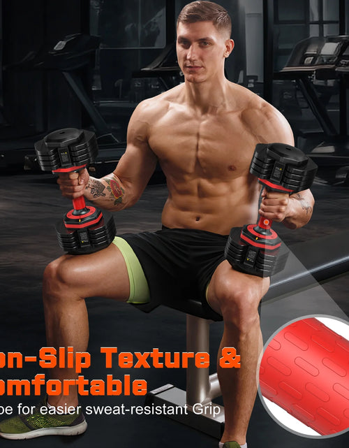 Load image into Gallery viewer, 50Lb(25Lb*2) 5 in 1 Adjustable Dumbbells 25LB Set of 2 Adjustable Free Weights Plates and Rack - Hand Weights for Women and Men - Adjust Weight for Home Gym Full Body Workout Fitness