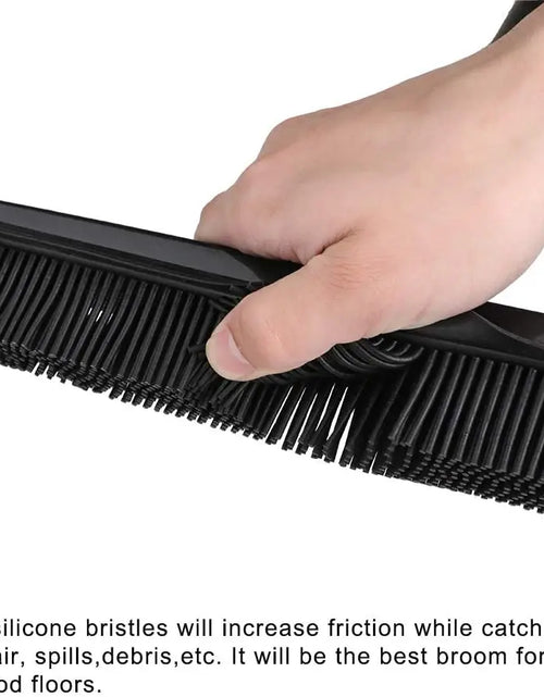 Load image into Gallery viewer, Pet Hair Rubber Broom Floor Brush for Carpet Dog Hair Remover with Built in Squeegee Silicone Broom Hair Remover Cleaning