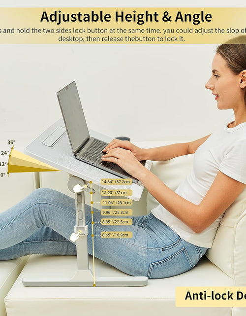 Load image into Gallery viewer, Lap Desk for Laptop, Portable Bed Table Desk, Laptop Desk with LED Light and Drawer, Adjustable Laptop Stand for Bed, Sofa, Study, Reading