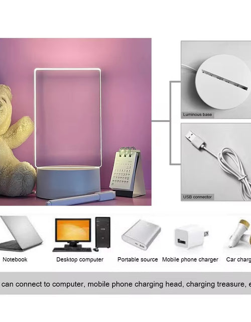 Load image into Gallery viewer, Transparent Luminous LED Night Lights USB Luminous Acrylic Night Light Erasable Write Message Board Calendar Desktop Ornaments