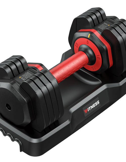 Load image into Gallery viewer, 50Lb(25Lb*2) 5 in 1 Adjustable Dumbbells 25LB Set of 2 Adjustable Free Weights Plates and Rack - Hand Weights for Women and Men - Adjust Weight for Home Gym Full Body Workout Fitness