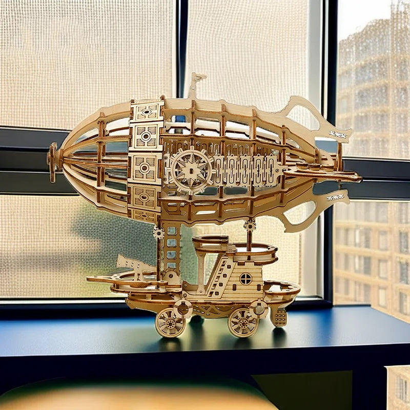 Creative Airship Model Jigsaw Puzzles Models Kit Child Model Car DIY 3D Puzzle Toys for Adults Handmade Toys Wooden Model