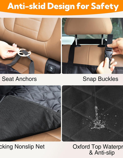 Load image into Gallery viewer, Dog Car Seat Cover for Back Seat, 100% Waterproof Dog Car Hammock with Mesh Window, Anti-Scratch Nonslip Durable Soft Pet Dog Seat Cover for Cars Trucks and SUV