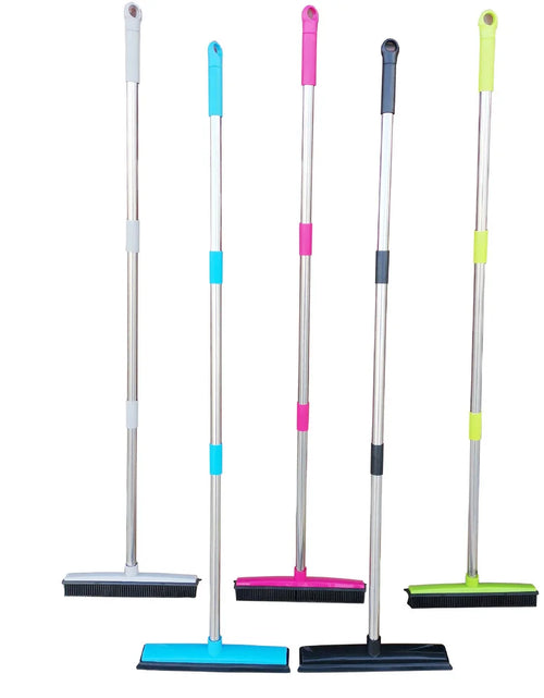 Load image into Gallery viewer, Pet Hair Rubber Broom Floor Brush for Carpet Dog Hair Remover with Built in Squeegee Silicone Broom Hair Remover Cleaning