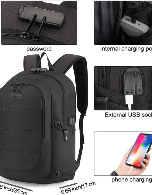 Load image into Gallery viewer, Travel Laptop Backpack Water Resistant Anti-Theft Bag with USB Charging Port and Lock 14/15.6 Inch Computer Business Backpacks for Women Men College School Student Gift,Bookbag Casual Hiking Daypack