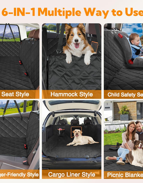 Load image into Gallery viewer, Dog Car Seat Cover for Back Seat, 100% Waterproof Dog Car Hammock with Mesh Window, Anti-Scratch Nonslip Durable Soft Pet Dog Seat Cover for Cars Trucks and SUV