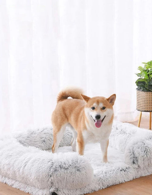 Load image into Gallery viewer, W Dog Bed Square Dog Beds Long Plush Dog Mat Beds for Small Medium Large Dogs Supplies Pet Dog Calming Bed Washable Kennel