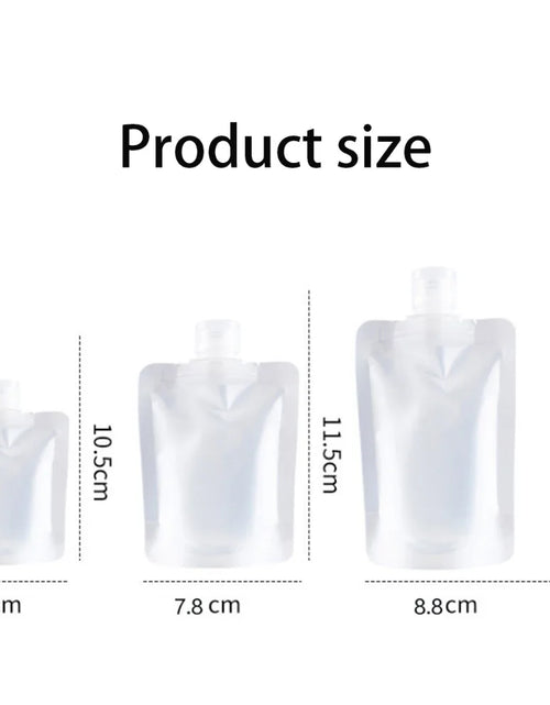 Load image into Gallery viewer, 10Pcs 30/50/100Ml Portable Reusable Plastic Squeeze Packing Bag for Lotion Shampoo Cosmetic Fluids Refillable Travel Pouches