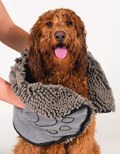 Load image into Gallery viewer, Shammy Dog Towels for Drying Dogs - Heavy Duty Soft Microfiber Bath Towel - Super Absorbent, Quick Drying, & Machine Washable - Must Have Dog & Cat Bathing Supplies | Grey 13X31
