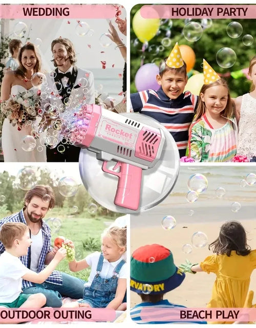 Load image into Gallery viewer, 40 Hole Bubble Machine Fully Automatic Bubble Blowing Light Outdoor Bubble Machine without Battery without Bubble Water