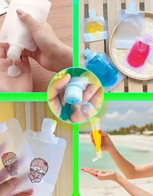 Load image into Gallery viewer, 10Pcs 30/50/100Ml Portable Reusable Plastic Squeeze Packing Bag for Lotion Shampoo Cosmetic Fluids Refillable Travel Pouches