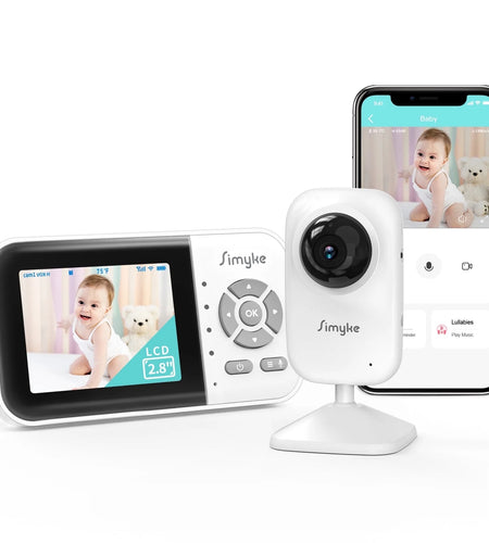 Upgrate Video Baby Monitor,Wifi Baby Camera,2.8" LCD Display and App Control,1200Ft Long Range,2 Way Talk,Auto Night Vision,Sound Alert,Vox,Temperature Sensor 5 Lullabies Feeding Remind