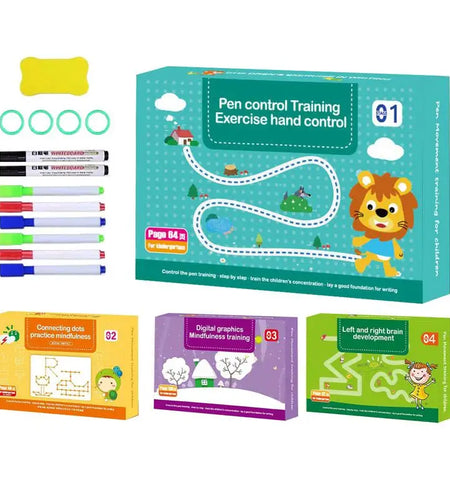 Children Drawing Reusable Practice Workbook Scribble Smart Workbook Control Training Book Education Stationery for Toddler Kids