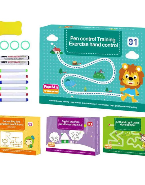 Load image into Gallery viewer, Children Drawing Reusable Practice Workbook Scribble Smart Workbook Control Training Book Education Stationery for Toddler Kids
