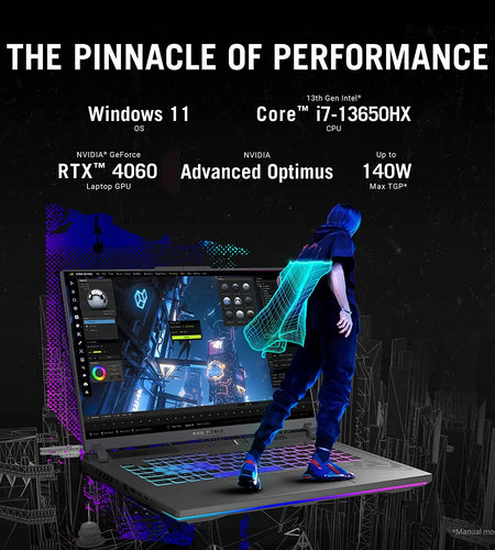 ROG Strix G16 (2023) Gaming Laptop, 16 16:10 FHD 165Hz, Geforce RTX 4060, Intel Core I7-13650Hx, 16GB DDR5, 512GB Pcie SSD, Wi-Fi 6E, Windows 11, G614JV-AS73