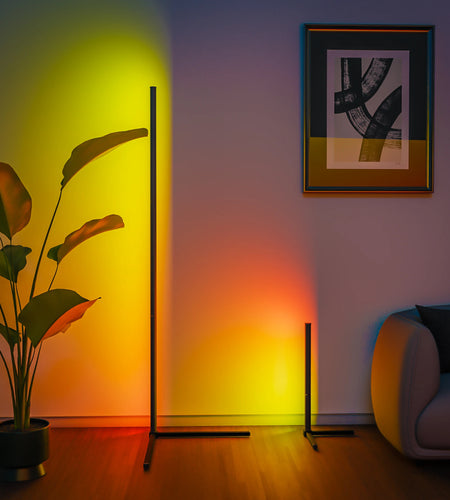 Smart RGB Dream Color Floor Lamp with Music Sync Modern 16 Million Color Changing Standing Mood Light with APP & Remote Control
