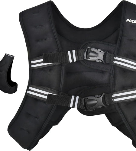 Weighted Vest with Ankle/Wrist Weights 6Lbs-30Lbs Body Weight Vest with Reflective Stripe, Size-Adjustable Workout Equipment for Strength Training, Walking, Jogging, Running for Men Women