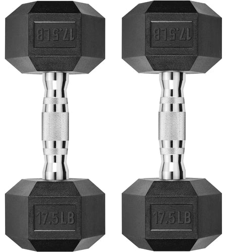 Hex Dumbbell Rubber Encased Dumbbell Strength Training Hex Dumbbell, Hand Weight for Workout & Exercise