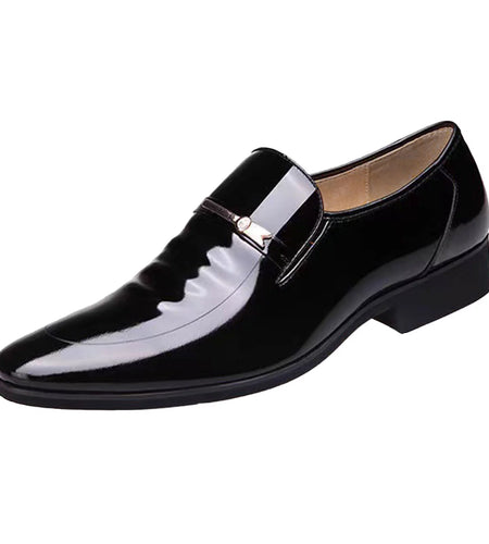 Adult Men Shoes Extra Wide Shoes for Men Leather Classic Style Mens Shoes Fashion Metal Strip Decoration Leather Shoe Horn for Men Black 10.5