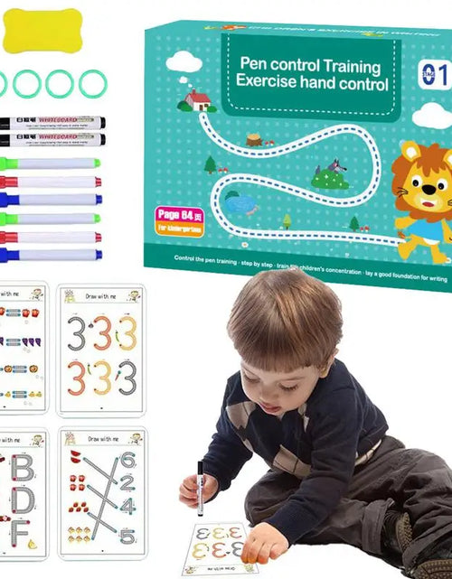 Load image into Gallery viewer, Children Drawing Reusable Practice Workbook Scribble Smart Workbook Control Training Book Education Stationery for Toddler Kids
