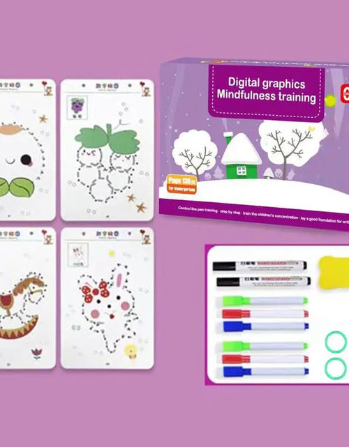 Load image into Gallery viewer, Children Drawing Reusable Practice Workbook Scribble Smart Workbook Control Training Book Education Stationery for Toddler Kids
