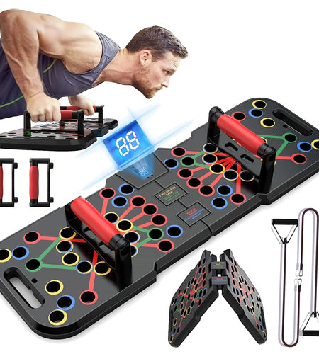 Push up Board with Smart Count, Multi-Function 60 in 1 Push up Bar (Foldable & Portable),Push up Handles for Floor,Professional Home Workout Equipment,Gym Equipment Strength Training Equipment for Men